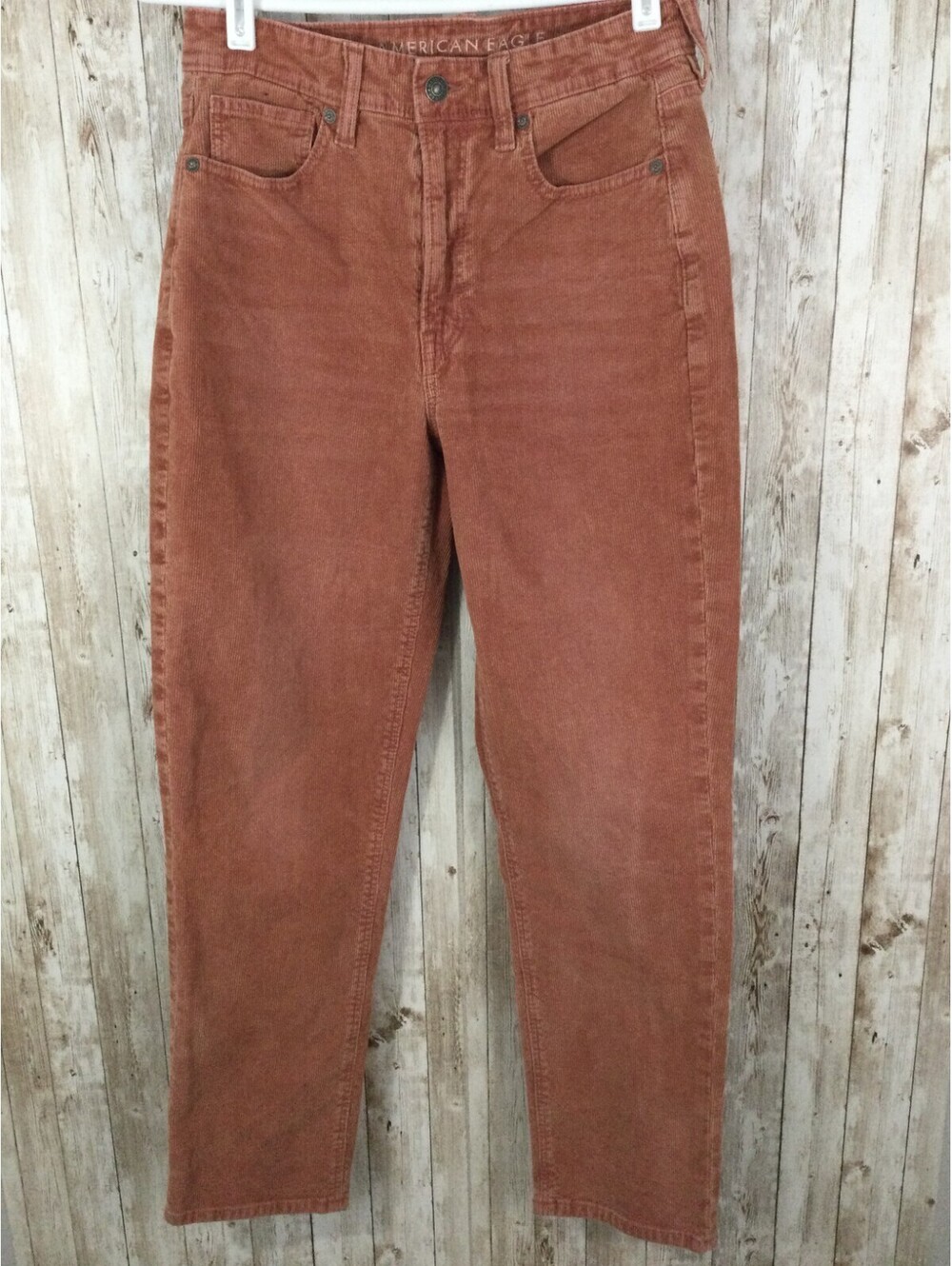 American Eagle Mom Straight Jeans Size 6 Reg Corduroy Mauve Stretch